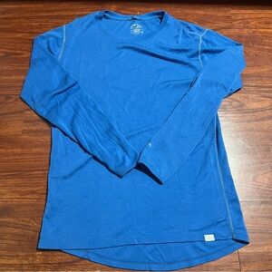 Merino Tech Light Blue Merino Wool Base Layer Mens XL Shirt